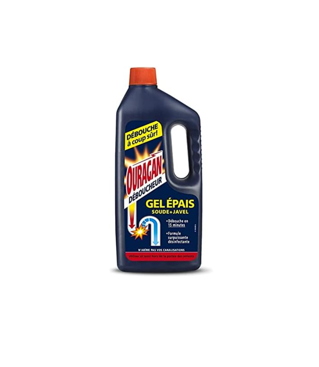 WC Net Ouragan Gel Déboucheur Soude Javel 1L Lot de 3 Puissant