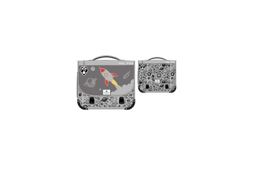 Cartable Réversible Rocket 38cm Gris 2 Compartiments Pol Fox