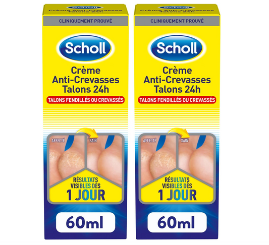 Scholl Anti-Crevasses Talons 60ml Lot de 2 | Soin Pieds