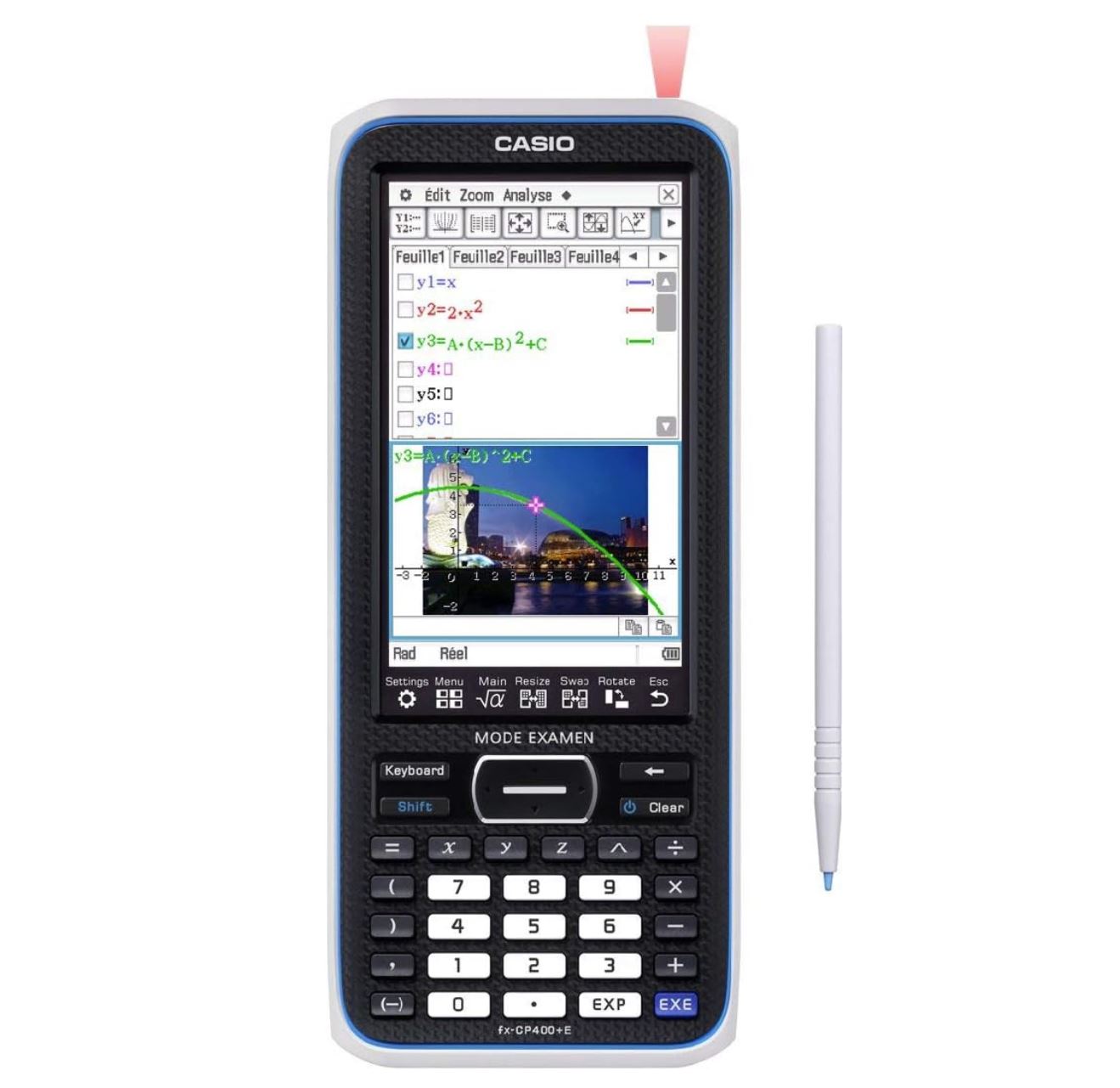Casio FX-CP400+E – Calculatrice Graphique Tactile Haute Résolution – Mode Examen – Couleur – Adaptée Lycée & Supérieur