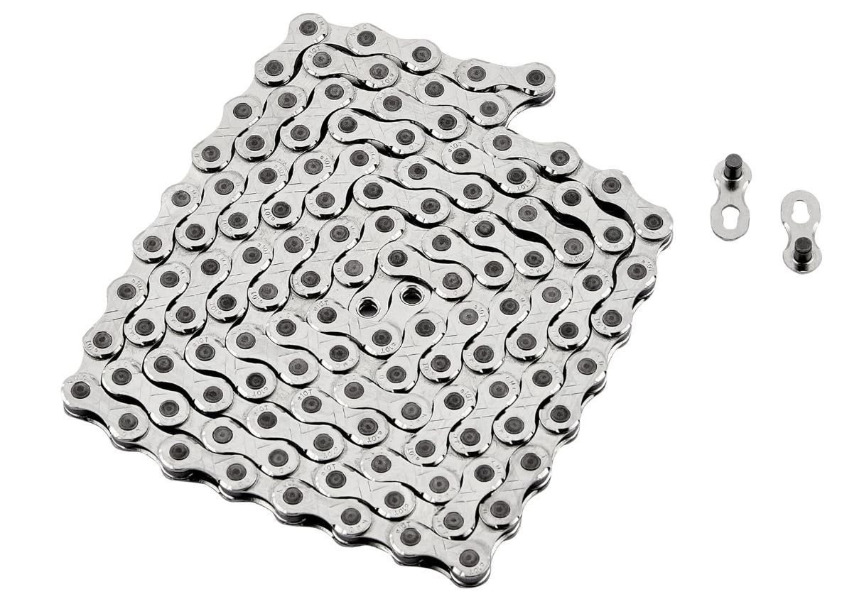 KMC e10 – Chaîne E-Bike 10 Vitesses – 122 Maillons – Haute Résistance pour Vélos Électriques avec Moteur Central