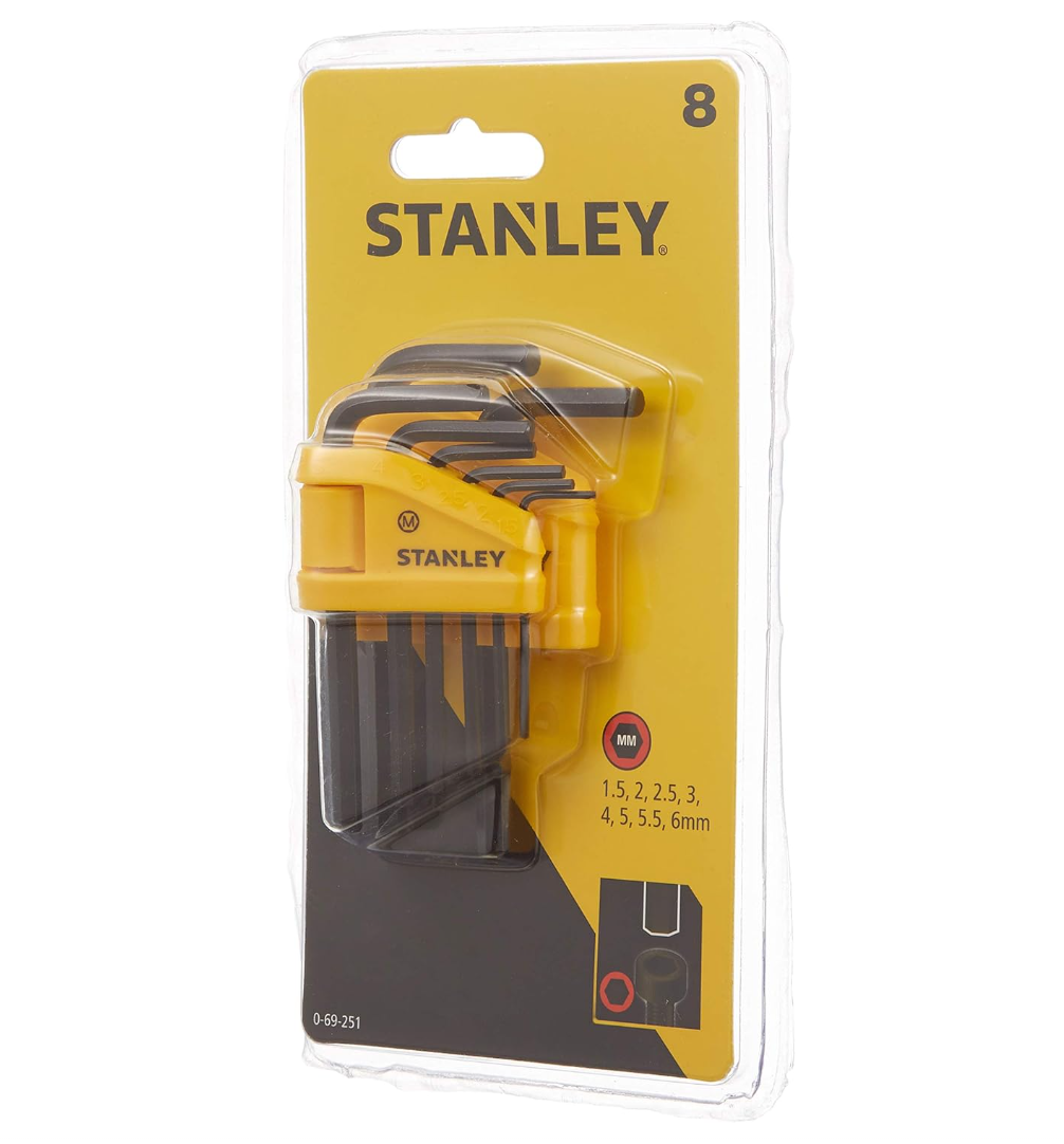 Clés hexagonales métriques Stanley 1.5 à 6 mm