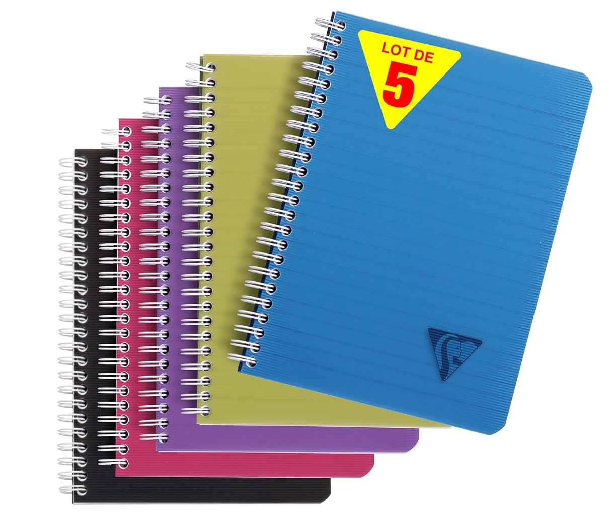 Clairefontaine Linicolor Intensive – Carnet spirale A5 ligné – 180 pages – Couleur aléatoire