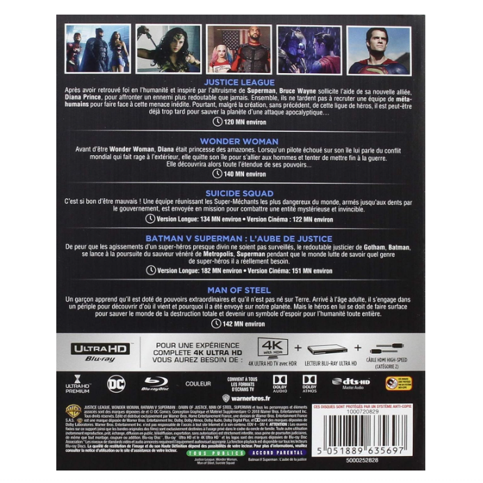 Coffret DC Comics Movie 2018 – 4K Ultra HD + Blu-ray – Édition cinéma