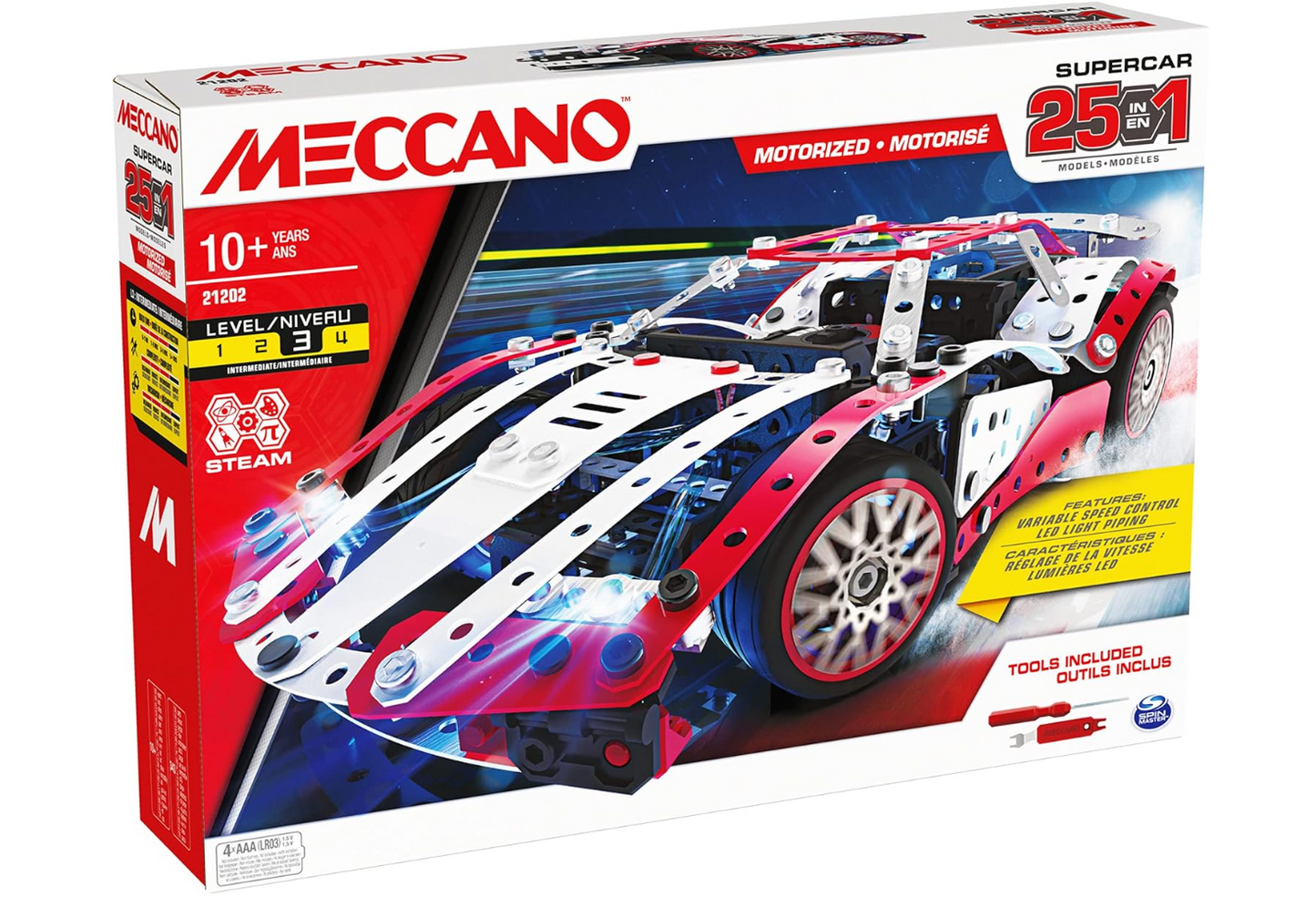 Coffret MECCANO Supercar 25 modèles motorisés