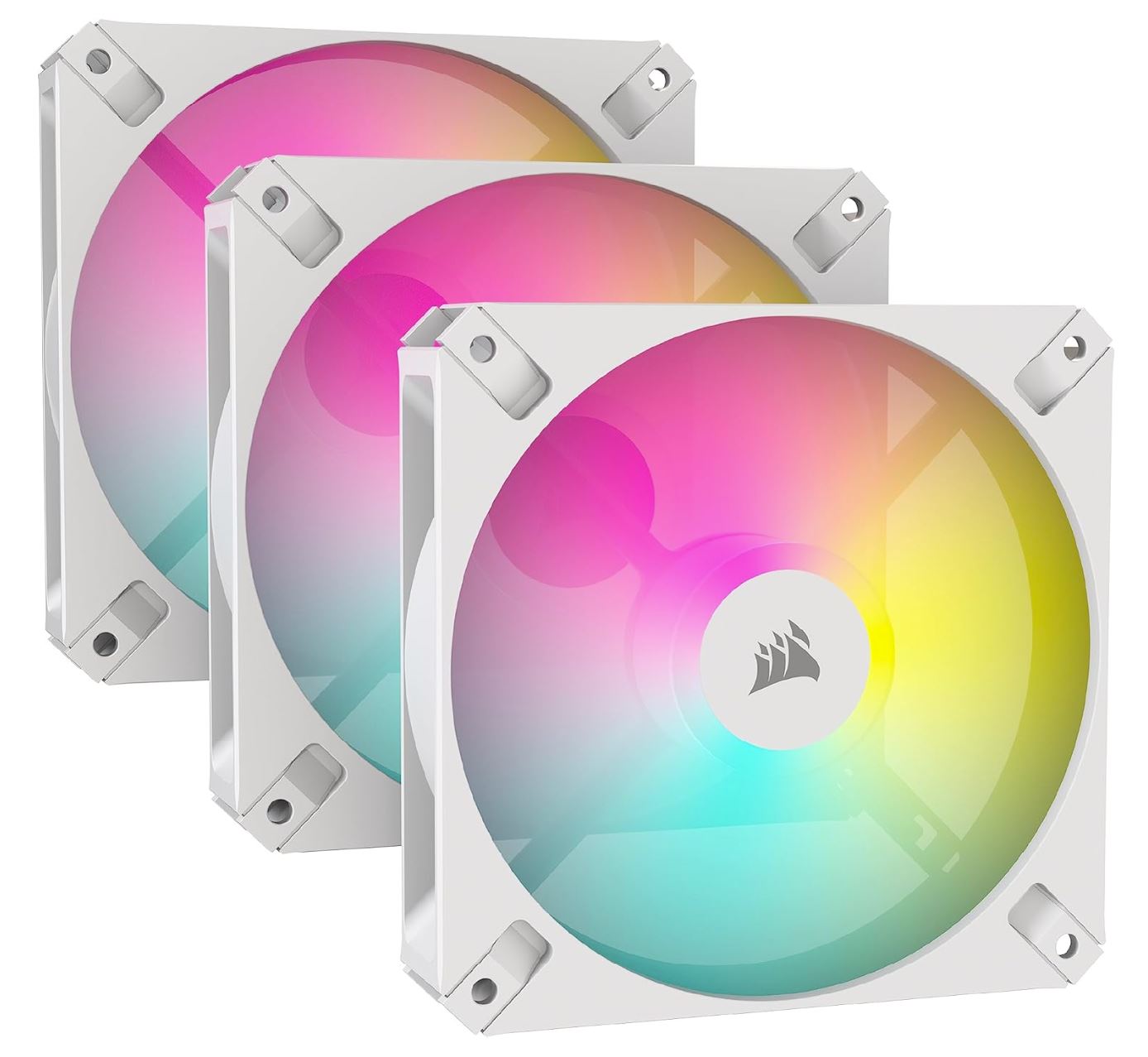 Corsair iCUE AR120 RGB Digital – Pack de 3 Ventilateurs 120mm – Blanc – ARGB – Silencieux & Performants – Compatible iCUE