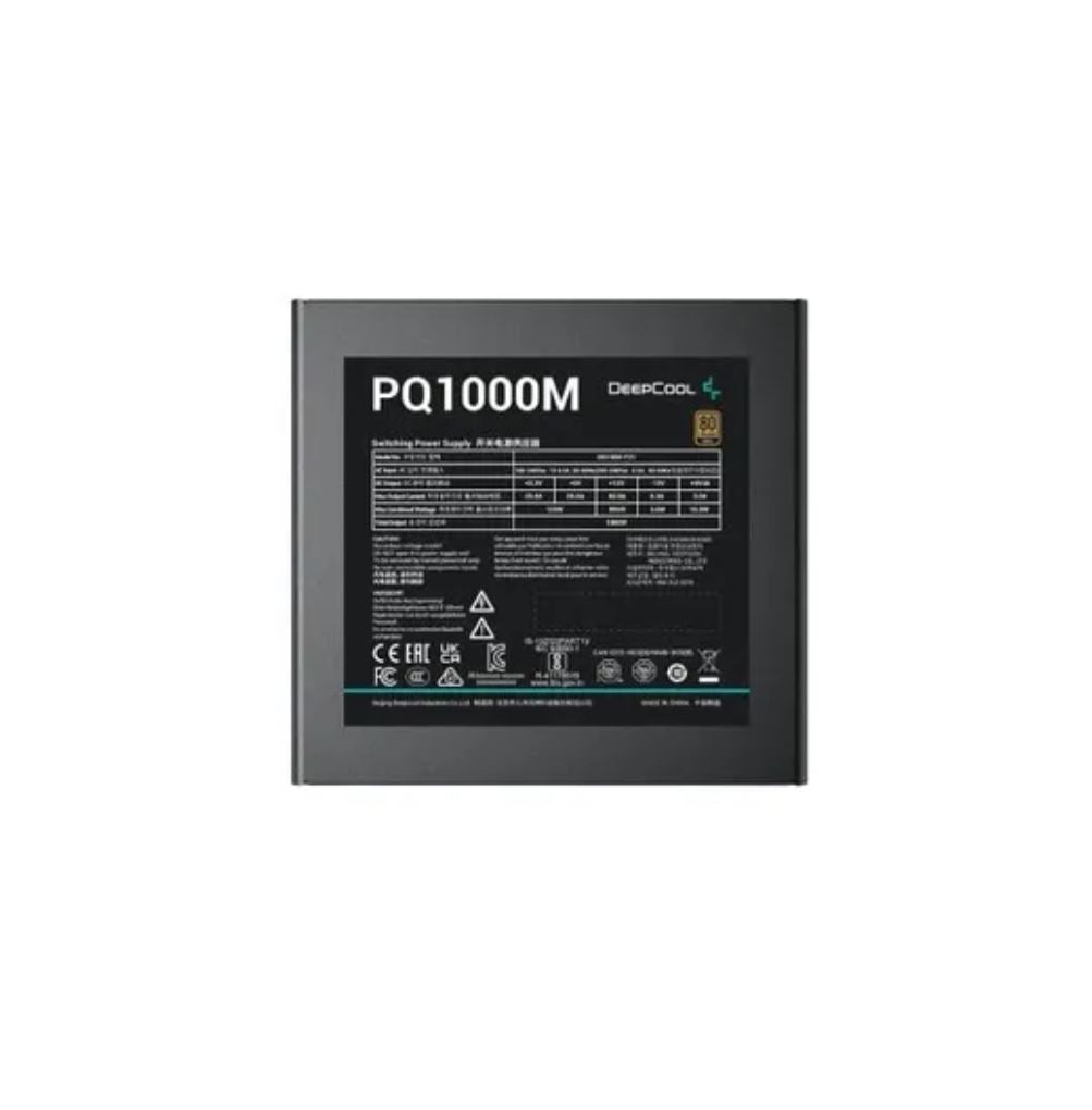 DEEPCOOL PQ1000M – Alimentation Modulaire 1000W ATX – 80 Plus Gold – Ultra Silencieuse & Performante – Câbles plats – PC Gaming & Création