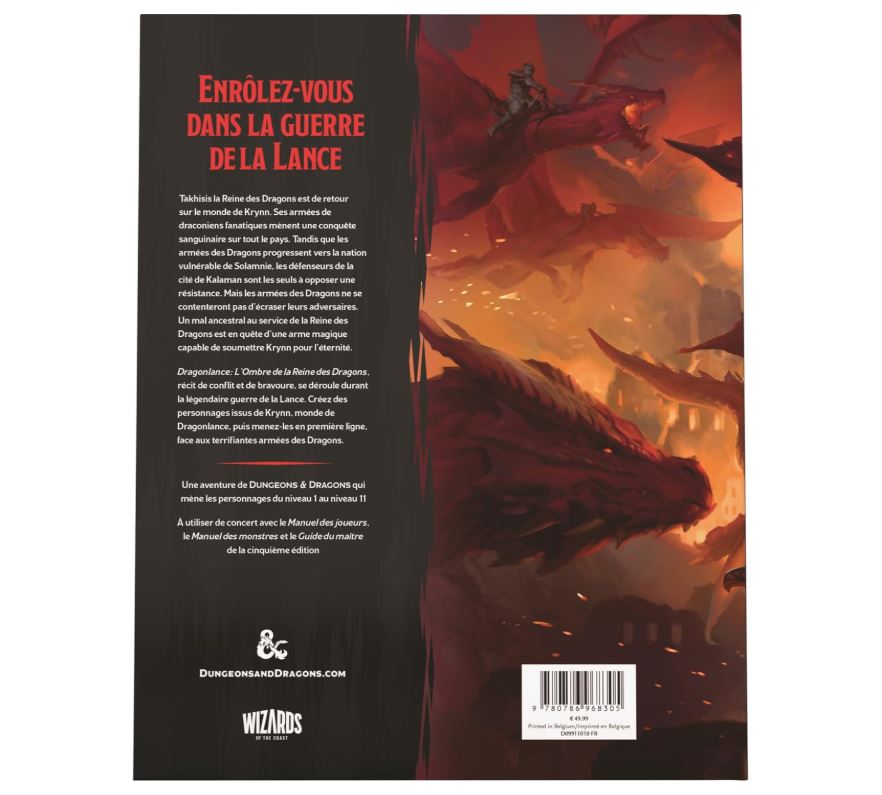 Dragonlance: Shadow of the Dragon Queen – Aventure Dungeons & Dragons – Livret en Français – Campagne Épique