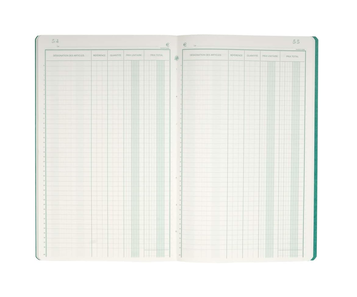 Exacompta Livre d’Inventaire 31 Lignes – Piqûre 80 Pages 32x19,5 cm – Registre Comptable Professionnel