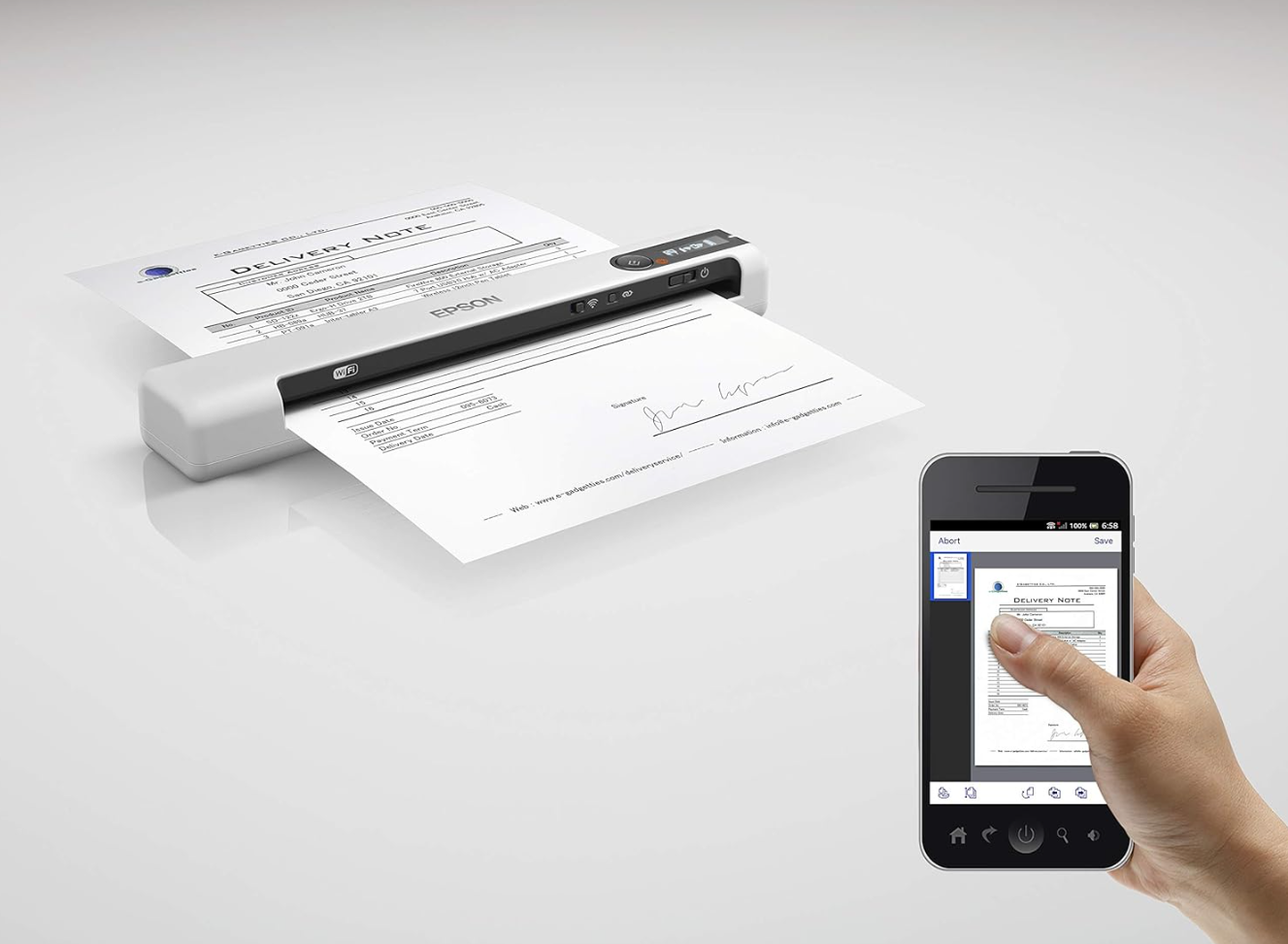 Epson WorkForce DS-80W – Scanner portable Wi-Fi – Noir-2