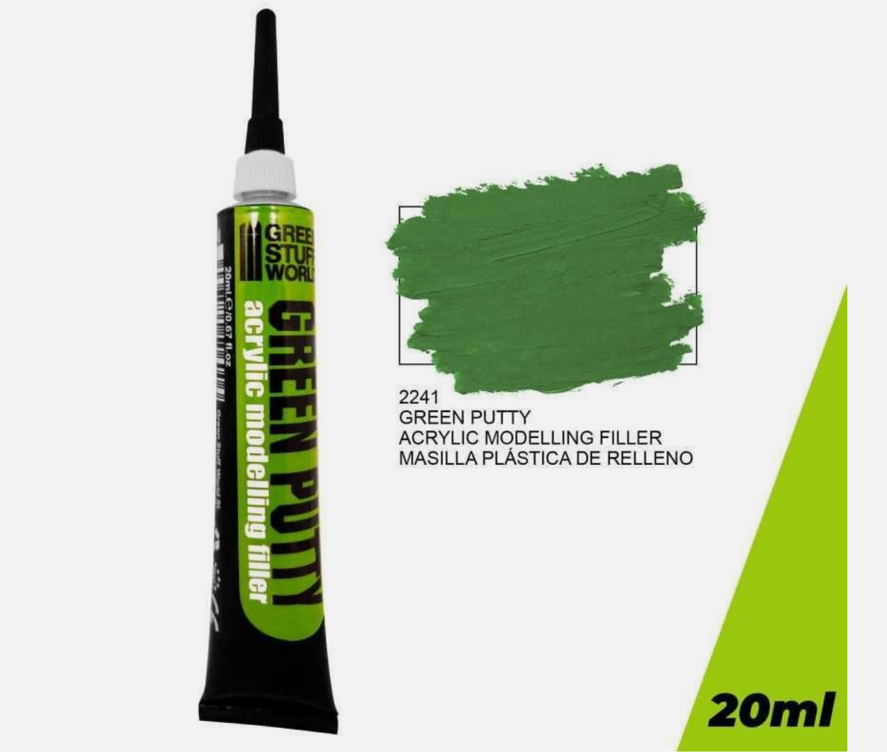 Green Stuff World Green Putty 20 ml – Mastic acrylique fin de modélisme