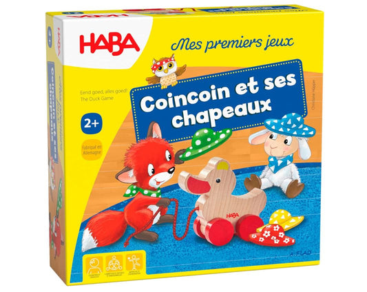 HABA – Mes Premiers Jeux : Coincoin et Ses Chapeaux – Jeu d’Observation et de Classement – Dès 2 Ans – 1 à 4 Joueurs – Réf. 307052