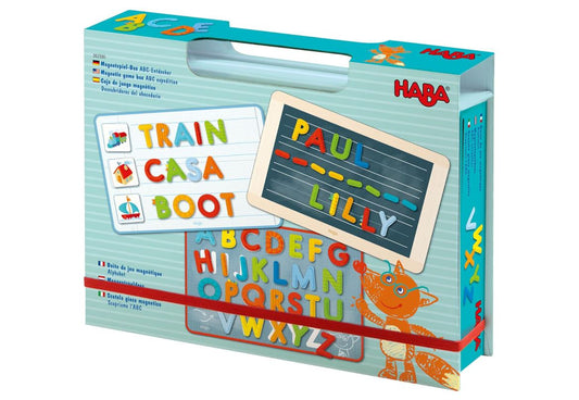 HABA – Boîte de Jeu Magnétique Alphabet – Apprentissage Ludique des Lettres – Dès 4 Ans – 4010168224602