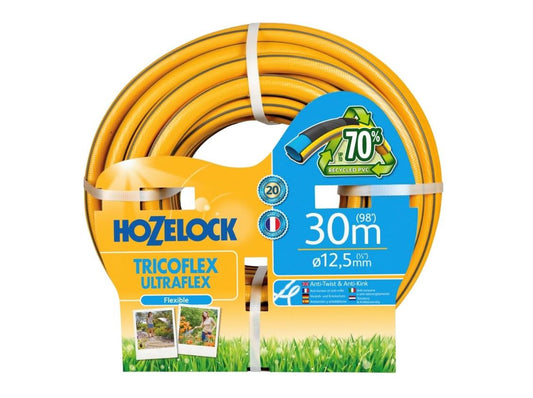 Tuyau d’Arrosage HOZELOCK Tricoflex Ultraflex 30 m – Ø12,5 mm – Anti-Torsion, Résistant aux Intempéries, 40 % PVC Recyclé