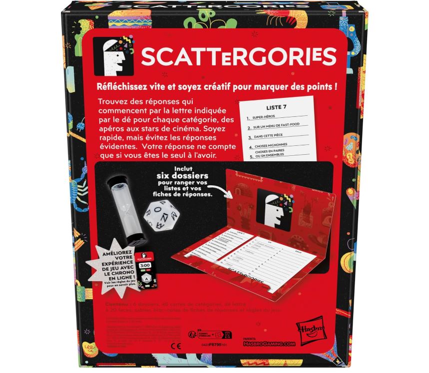 Jeu Scattergories Classique, Jeu de Groupe pour Ados et Adultes, à partir de 13 Ans, Jeu de société pour 2 Joueurs et Plus