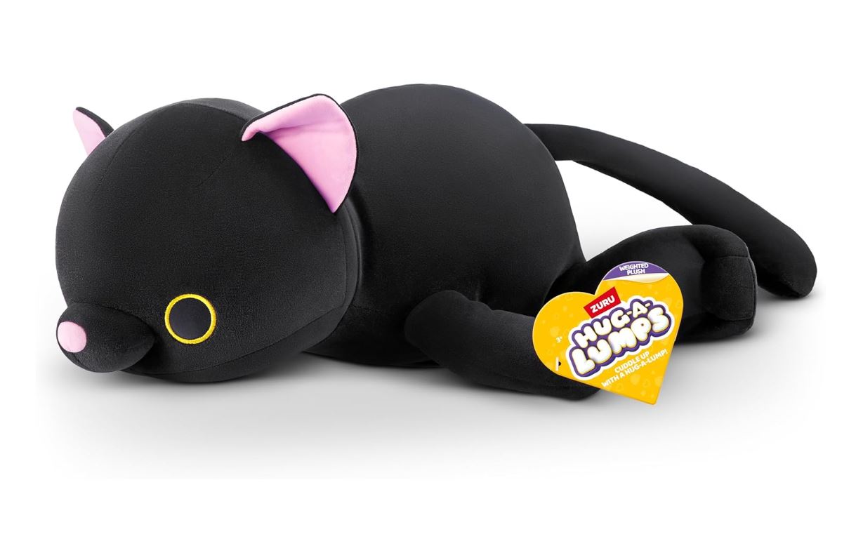 ZURU Hug-A-Lumps Kitty (Luna) – Peluche Lestée 1,5 kg – 35 cm – Doudou Apaisant pour Enfants et Adultes