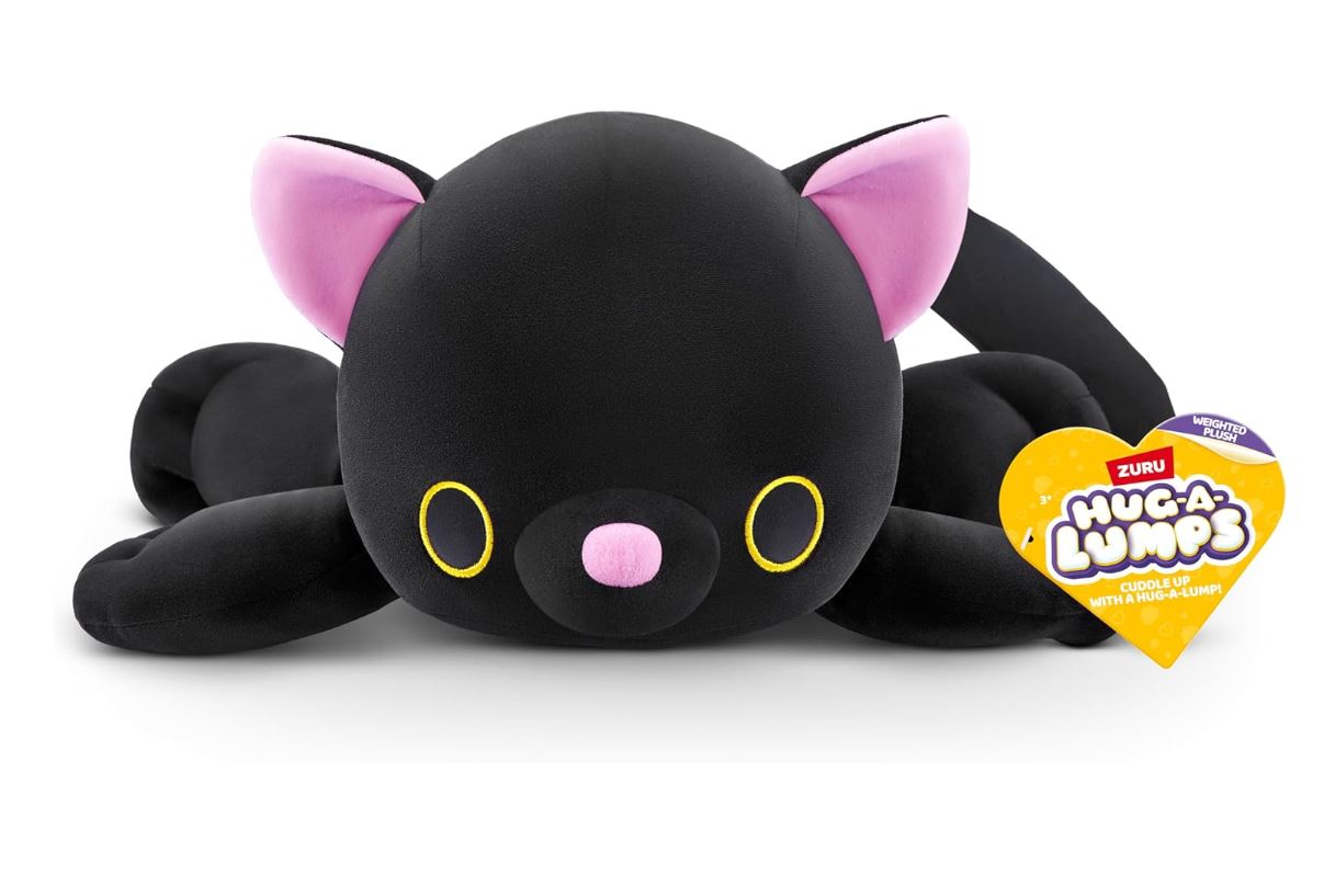 ZURU Hug-A-Lumps Kitty (Luna) – Peluche Lestée 1,5 kg – 35 cm – Doudou Apaisant pour Enfants et Adultes