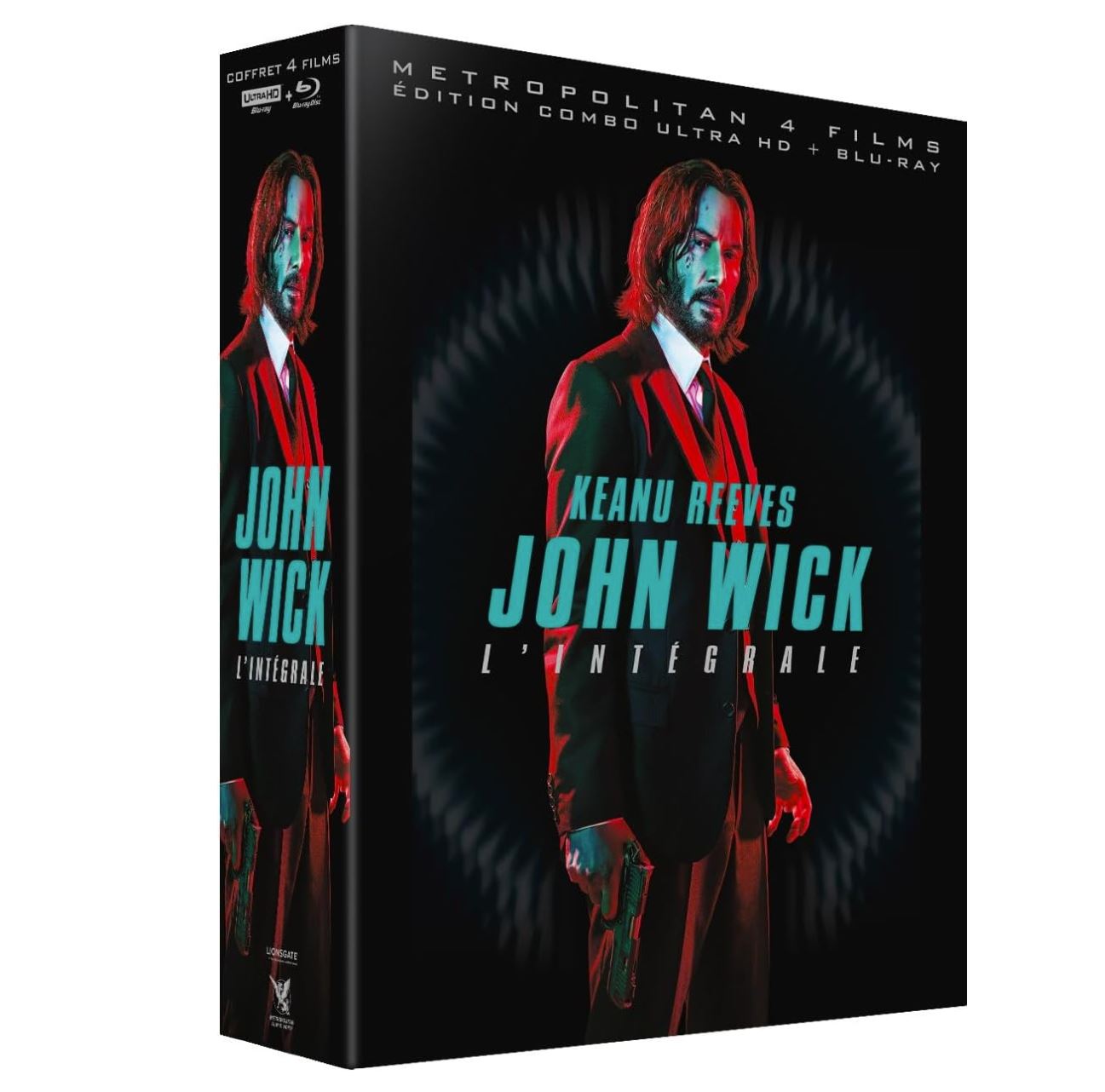 John Wick – Coffret 4 Films [4K Ultra HD + Blu-ray] – Action, Keanu Reeves – VF & VO – Édition Collector