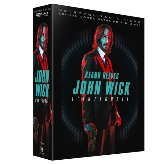 John Wick – Coffret 4 Films [4K Ultra HD + Blu-ray] – Action, Keanu Reeves – VF & VO – Édition Collector