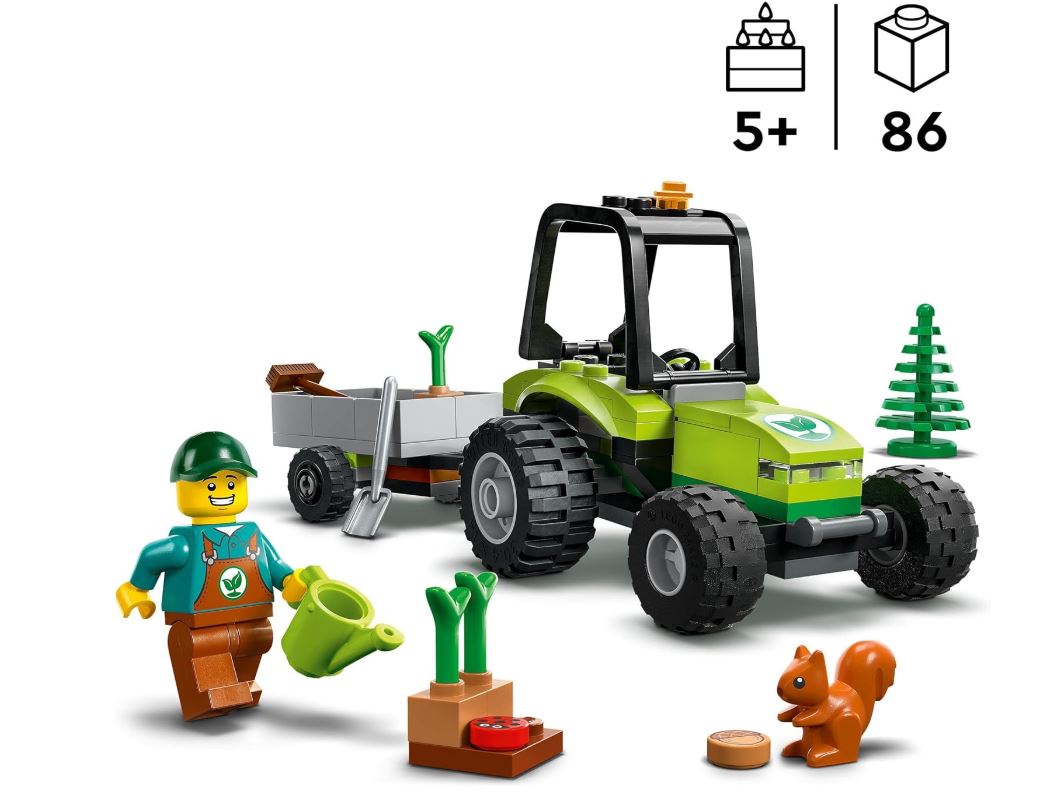 LEGO® City 60390 – Le Tracteur Forestier avec Remorque, Jardinier et Animaux – Jouet de Construction pour Enfants dès 5 Ans – 86 Pièces