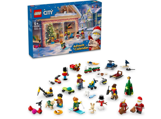 LEGO City Calendrier de l'Avent 2024 – 24 Surprises de Noël avec Minifigurines Festives – Réf. 60436
