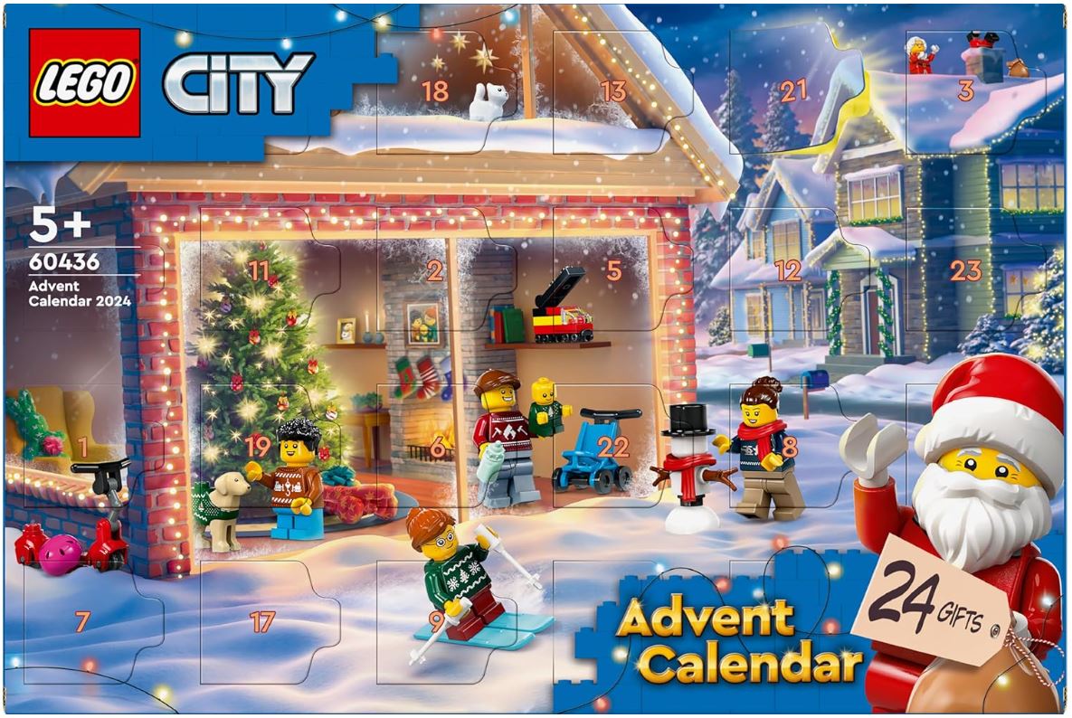 LEGO City Calendrier de l'Avent 2024 – 24 Surprises de Noël avec Minifigurines Festives – Réf. 60436