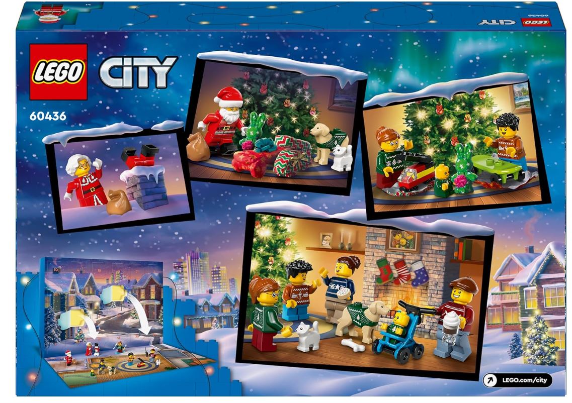 LEGO City Calendrier de l'Avent 2024 – 24 Surprises de Noël avec Minifigurines Festives – Réf. 60436