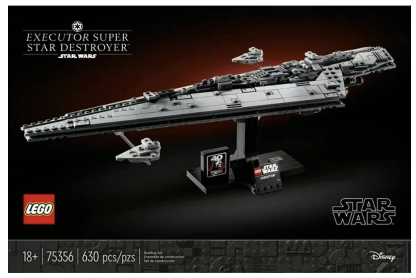 LEGO® Star Wars 75356 – Executor Super Star Destroyer™ – Maquette Collectible de 630 Pièces – Modèle d'Exposition pour Adultes – 43 cm de Long
