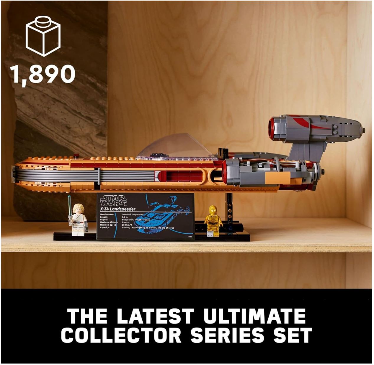 LEGO Star Wars UCS 75341 – Luke Skywalker’s Landspeeder™ – Modèle Collector 1890 pièces