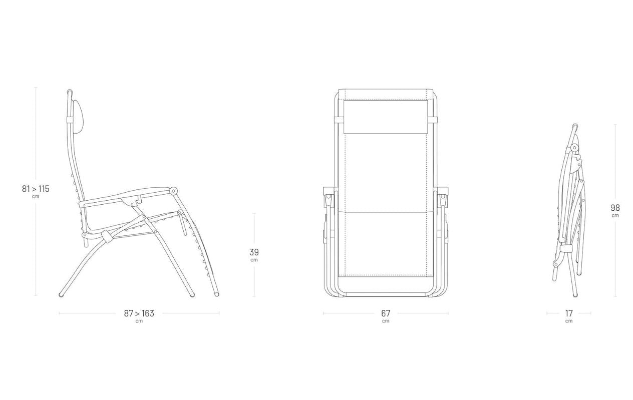 Fauteuil Relax Zéro Gravité Lafuma RSXA Clip – Toile Batyline® Iso – Structure Acier Titane – Fabriqué en France