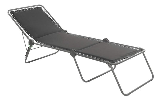 Transat Pliant Lafuma Siesta L – Polycoton Gris – 4 Positions – Structure Acier – Made in France