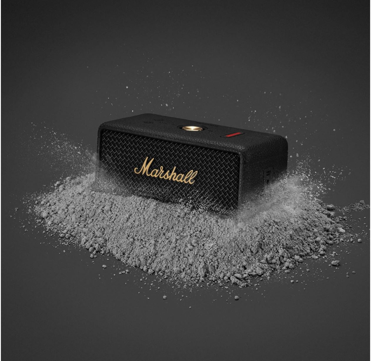 Marshall Emberton – Enceinte Bluetooth Portable Black & Brass – Son Puissant 360°, Résistante à l’Eau (IPX7), Autonomie 20h