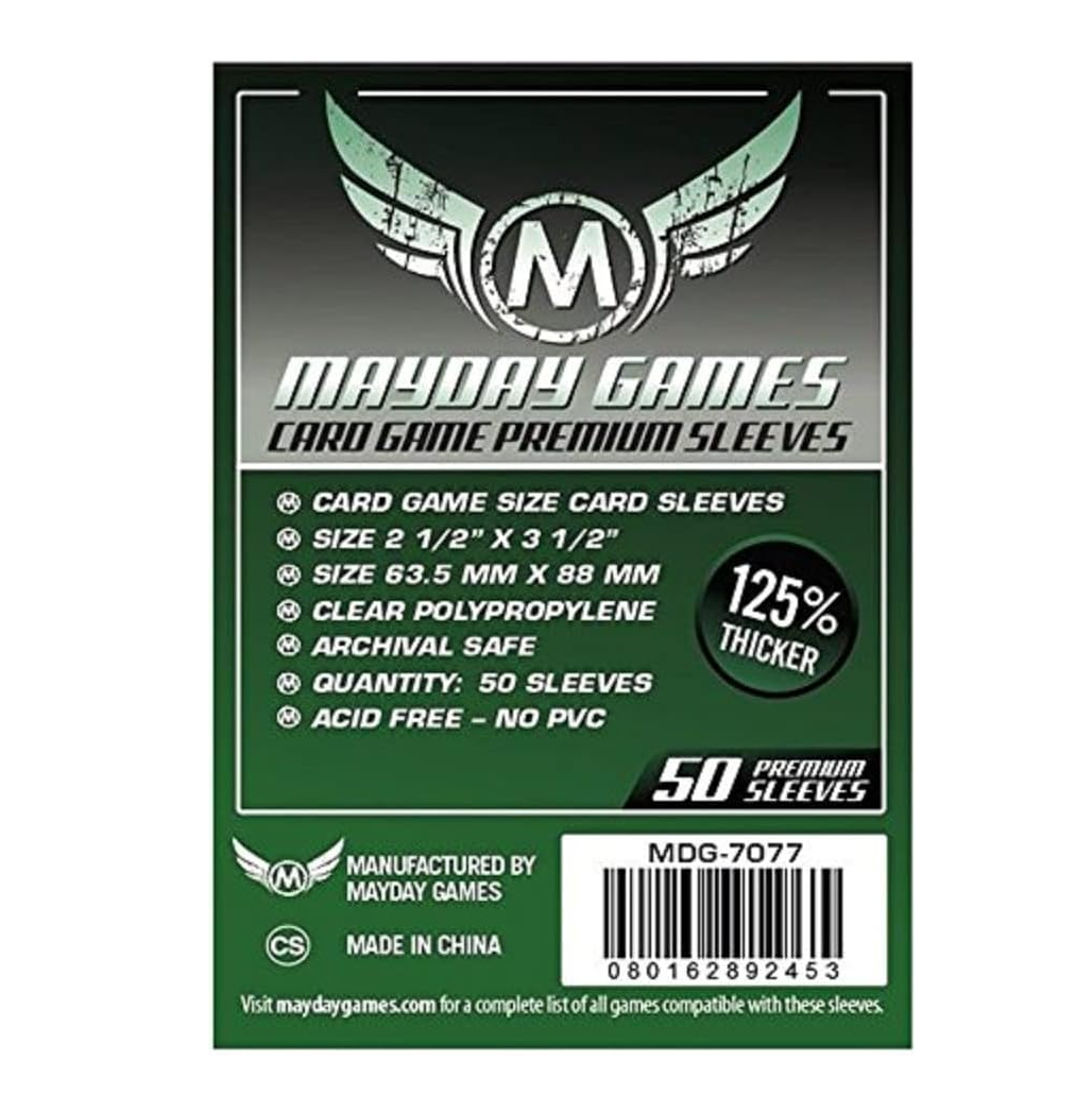 Mayday Games – Housses de Protection Premium 63,5 x 88 mm – Pack 50 Sleeves