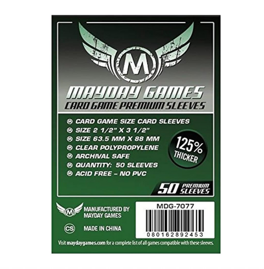 Mayday Games – Housses de Protection Premium 63,5 x 88 mm – Pack 50 Sleeves