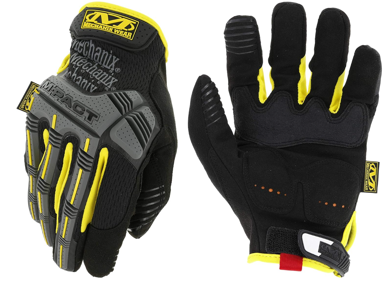 Mechanix M-PACT – Gants de travail haute visibilité jaunes • Taille M / Medium
