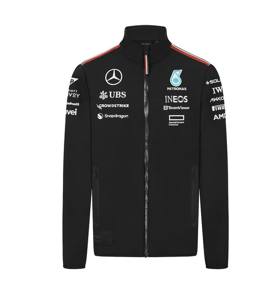 Mercedes AMG F1 – Veste Softshell Homme Officielle 2024 – Coupe-vent, Style Racing, Taille L – Noir (Copie)