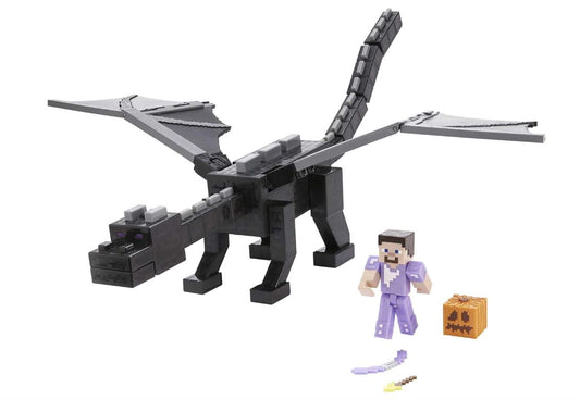 Minecraft – Coffret Ultime Ender Dragon 51 cm avec Souffle de Brume + Figurine Steve 8 cm – Sons et Lumières – Dès 6 Ans