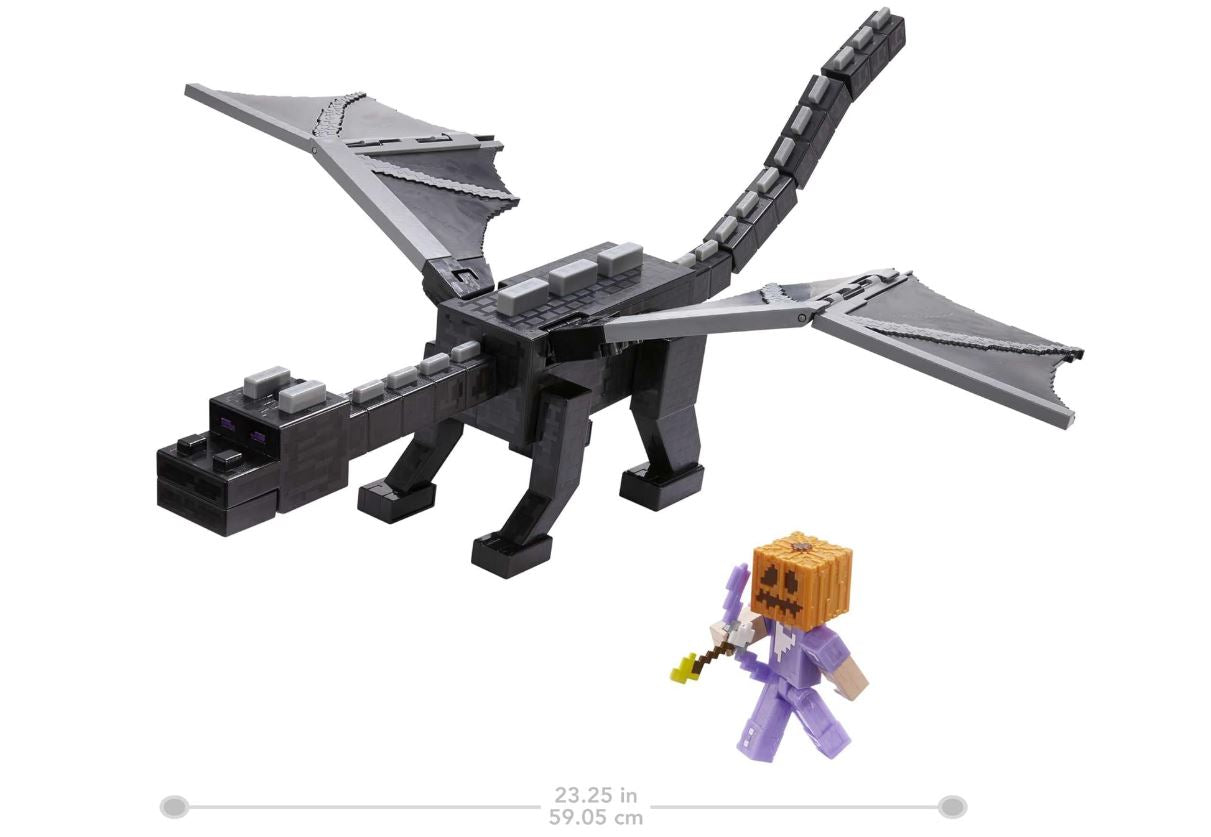 Minecraft – Coffret Ultime Ender Dragon 51 cm avec Souffle de Brume + Figurine Steve 8 cm – Sons et Lumières – Dès 6 Ans