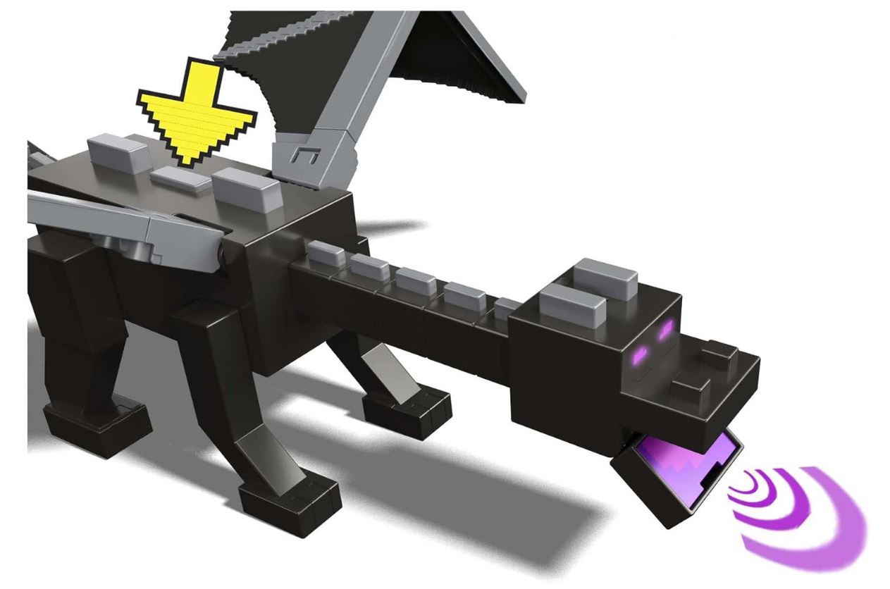 Minecraft – Coffret Ultime Ender Dragon 51 cm avec Souffle de Brume + Figurine Steve 8 cm – Sons et Lumières – Dès 6 Ans