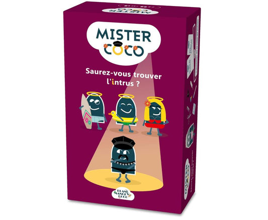 Mister Coco - Jeu d'Ambiance Adulte - Trouvez l'Intrus - Par les Créateurs de Blanc Manger Coco - 3 à 8 Joueurs - Dès 16 Ans