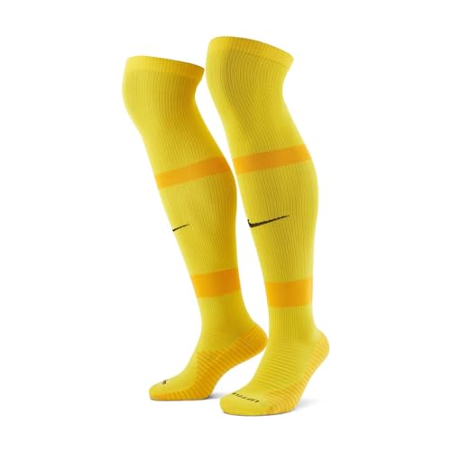 Nike MatchFit Chaussettes, Tour Jaune/Or Universitaire/Noir, L Mixte