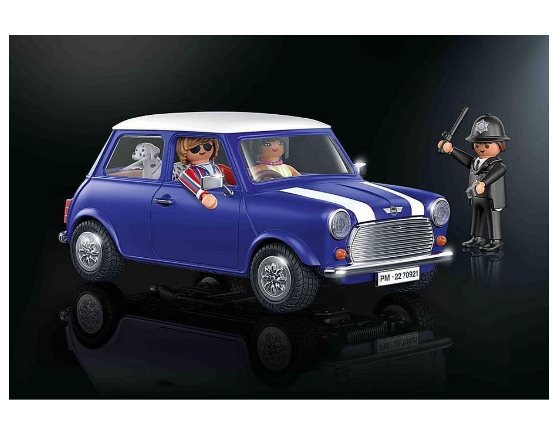 Playmobil 70921 – Mini Cooper Classic Cars – Voiture Années 70 + 3 Figurines et Dalmatien – Dès 5 Ans