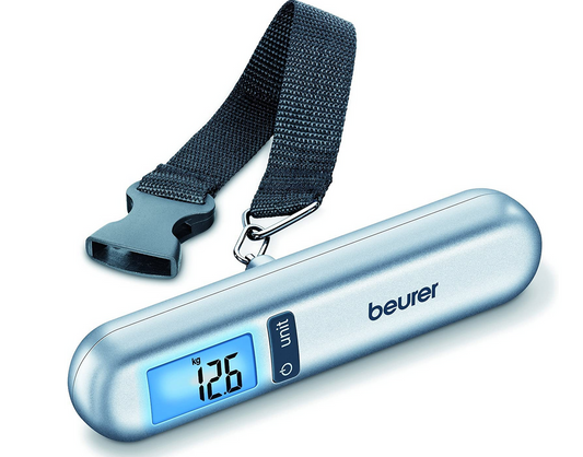Beurer Pèse-bagage numérique 40 kg – écran LCD gris/noir, compacte & suspendue