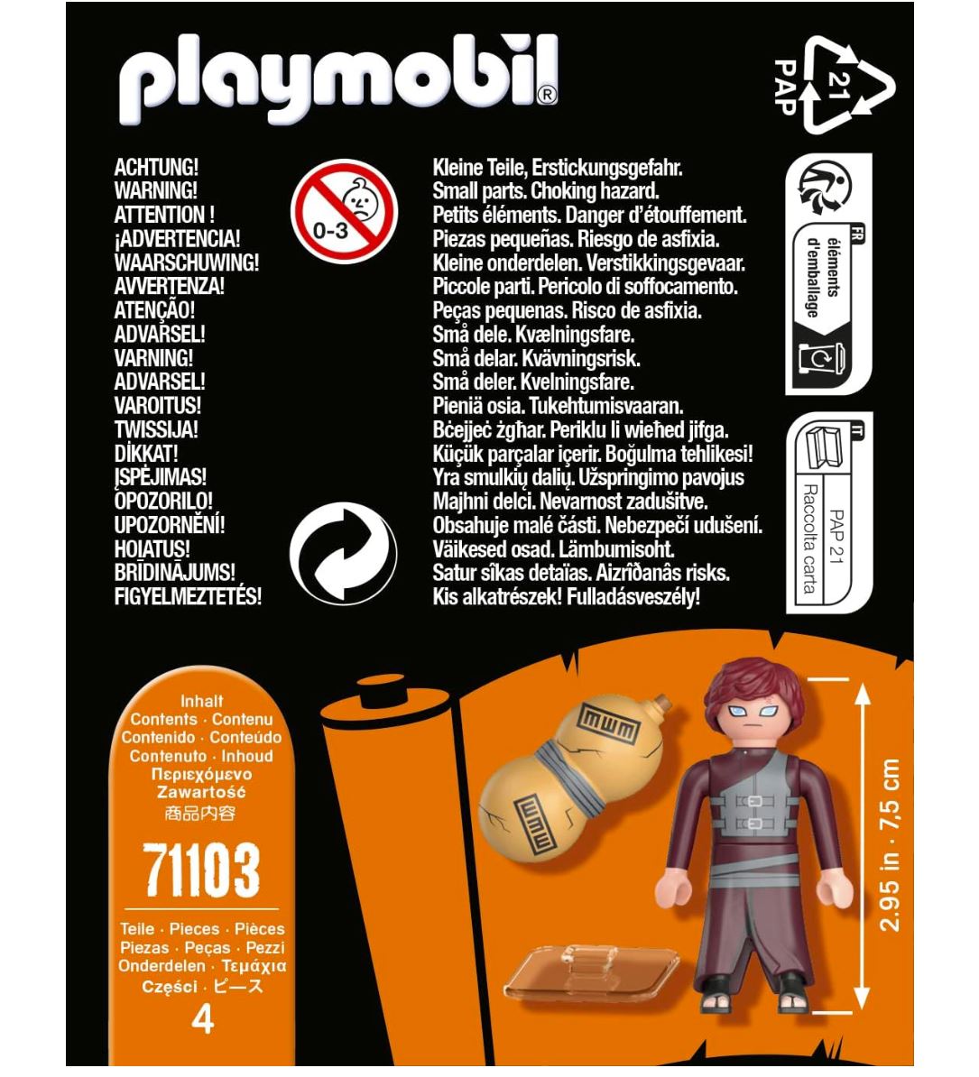 Playmobil 71103 – Gaara de Naruto – Figurine Héros d’Anime – Jouet Enfant Dès 5 Ans – Collection Naruto Shippuden