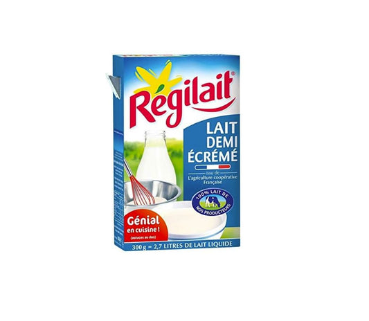 Régilait – Lot de 4 x 300g – Lait en Poudre Demi-Écrémé Instantané – Riche en Calcium – Facile à Doser & à Conserver – Origine France
