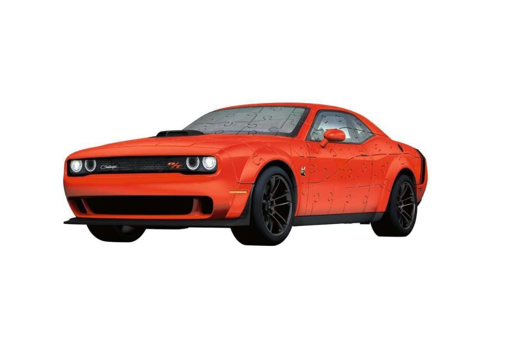 Ravensburger Puzzle 3D Dodge Challenger Scat Pack Rouge – 108 pièces – Modèle réaliste à assembler – Dès 10 ans