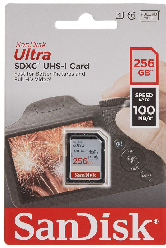 SanDisk Ultra 256 Go – Carte SDHC UHS-I Class 10 – Jusqu’à 100 Mo/s – Stockage Haute Vitesse Photo/Vidéo