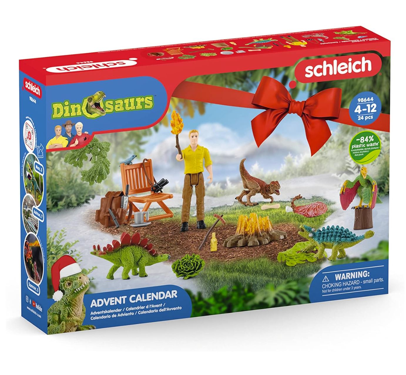 Schleich 98644 – Calendrier de l’Avent Dinosaurs 2023 – 24 Surprises avec Figurines de Dinosaures – Jouet Enfant Dès 4 Ans