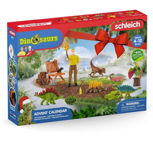 Schleich 98644 – Calendrier de l’Avent Dinosaurs 2023 – 24 Surprises avec Figurines de Dinosaures – Jouet Enfant Dès 4 Ans