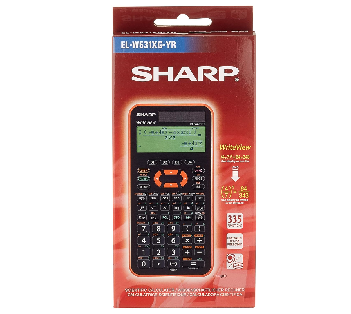 Sharp EL-W531XG Orange – Calculatrice scientifique – Occasion comme neuf